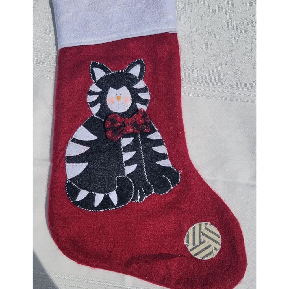 Kitty Cat Stocking Christmas, Black Cat Felt